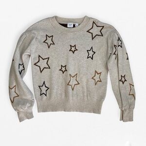 Gap Kids Star Patterned Gray Crewneck Sweater M (8)